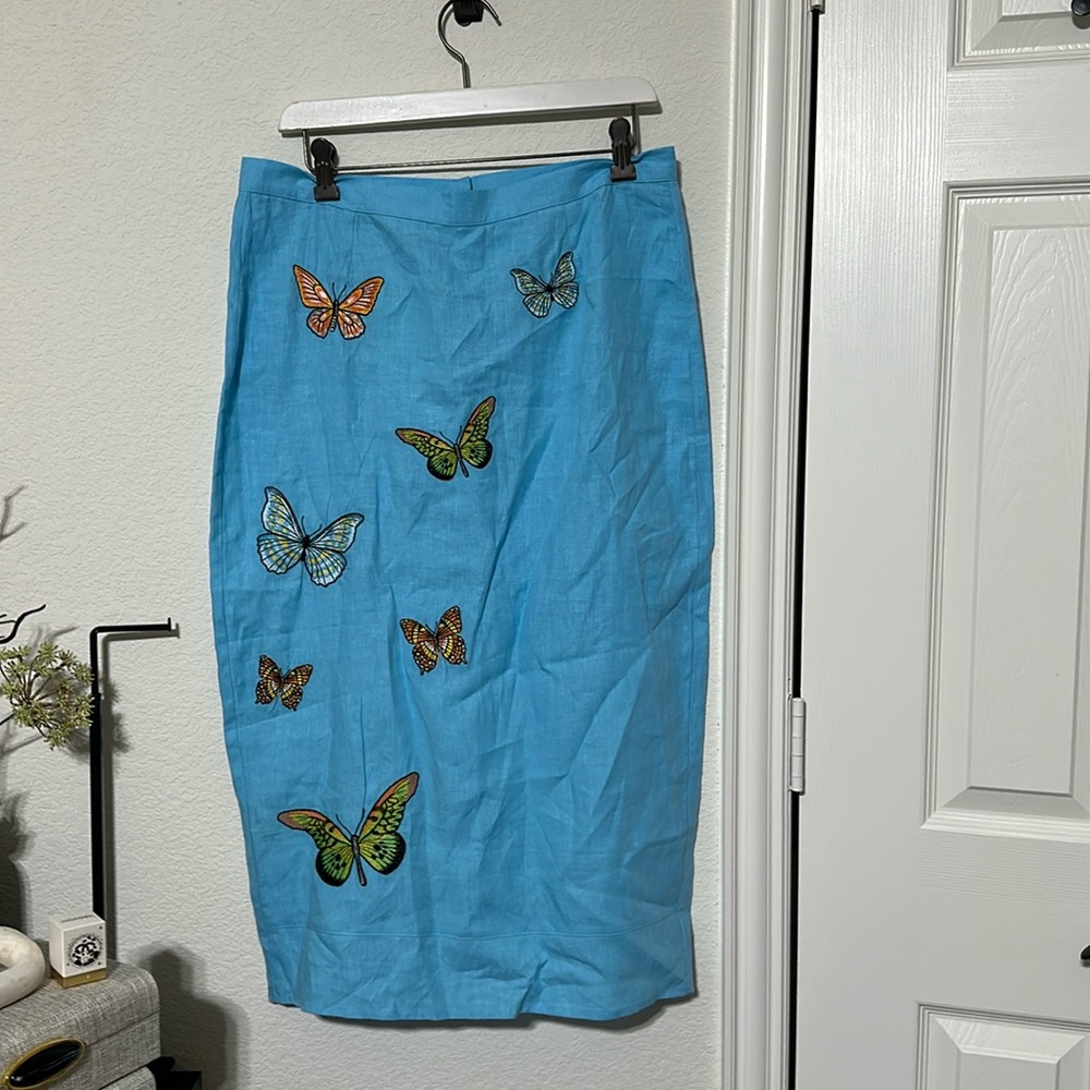 NWT Fanm Mon
Marion Embroidered Linen Midi Pencil Skirt - Picture 4 of 8